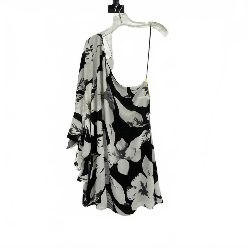 CeCe Black Floral One-Shoulder Mini Dress | Size Regular 8
